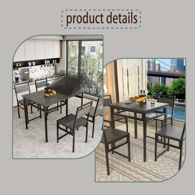 Extendable Dining Table Set with 4 Chairs by HouseOfZazla
