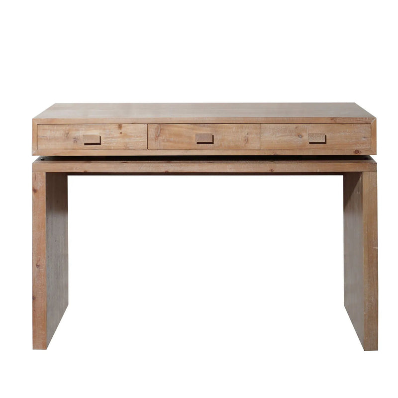Rustic Wood Console Table With 3 Drawers Entryway Table For Hallway, Foyer, Or Office - Natural / Natural & Light Brown / Natural Wood / Natural Wood Wash / Natural / Rustic by Unique Piece Furniture