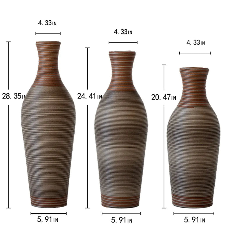 Classic And Neat Floor Vase, High Independent Flower Stand (Set of 3) by HouseOfZazla