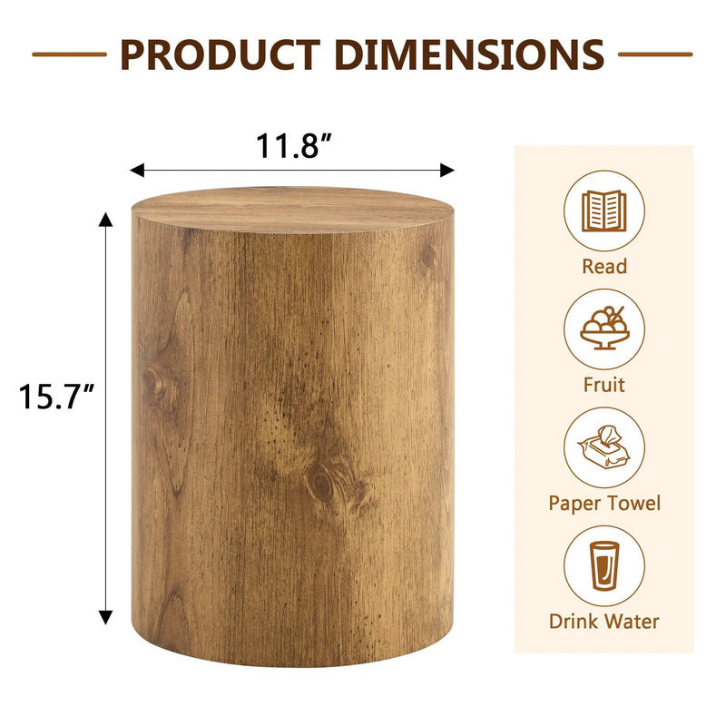 Cylindrical End Coffee Table, Living Room Furniture - Wood by HouseOfZazla