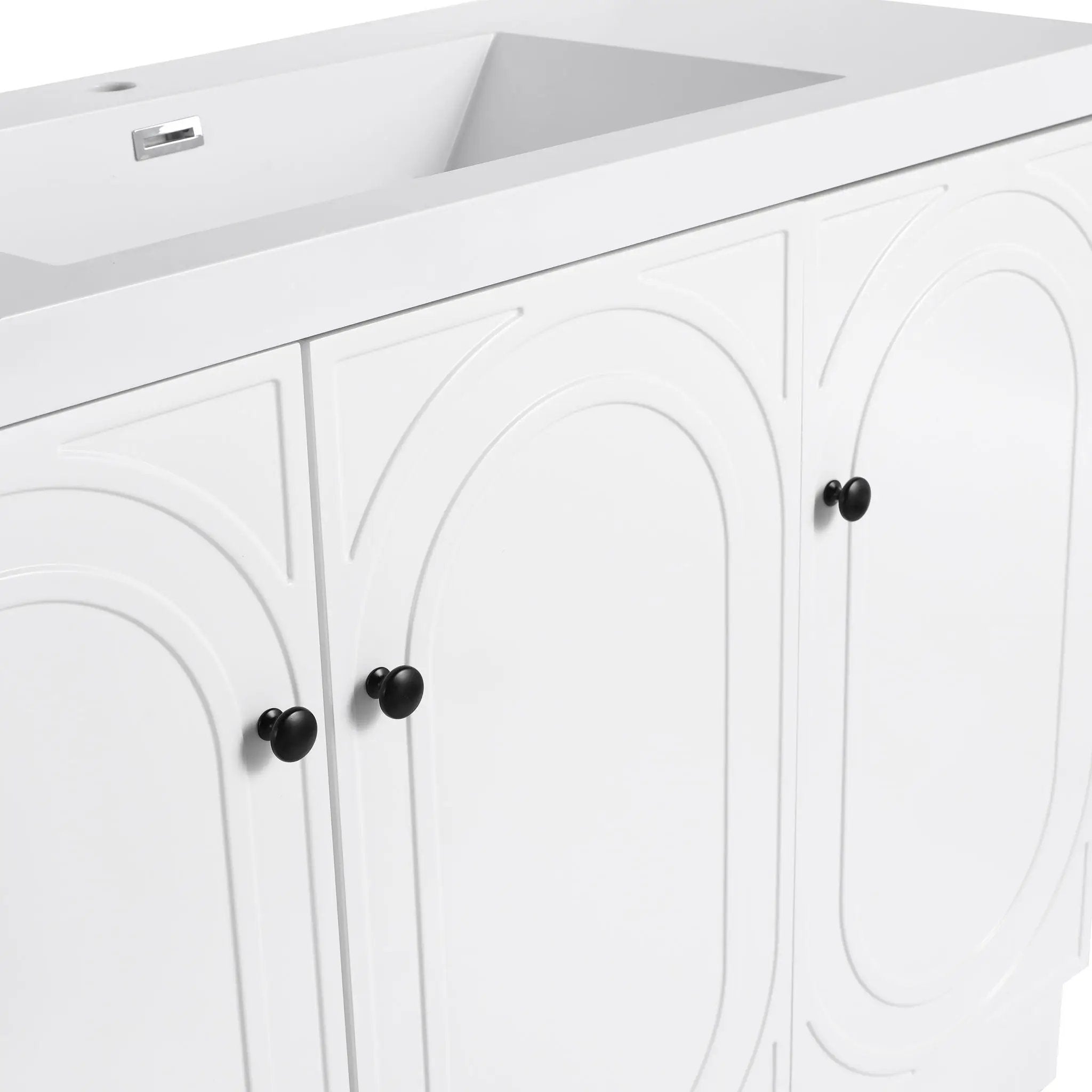 Modern Freestanding Bathroom Vanity With Soft Close Cabinet Doors by HouseOfZazla