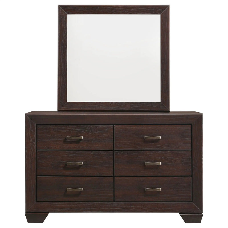 Kauffman 6-drawer Dresser with Mirror Dark Cocoa by Unique Piece Furniture