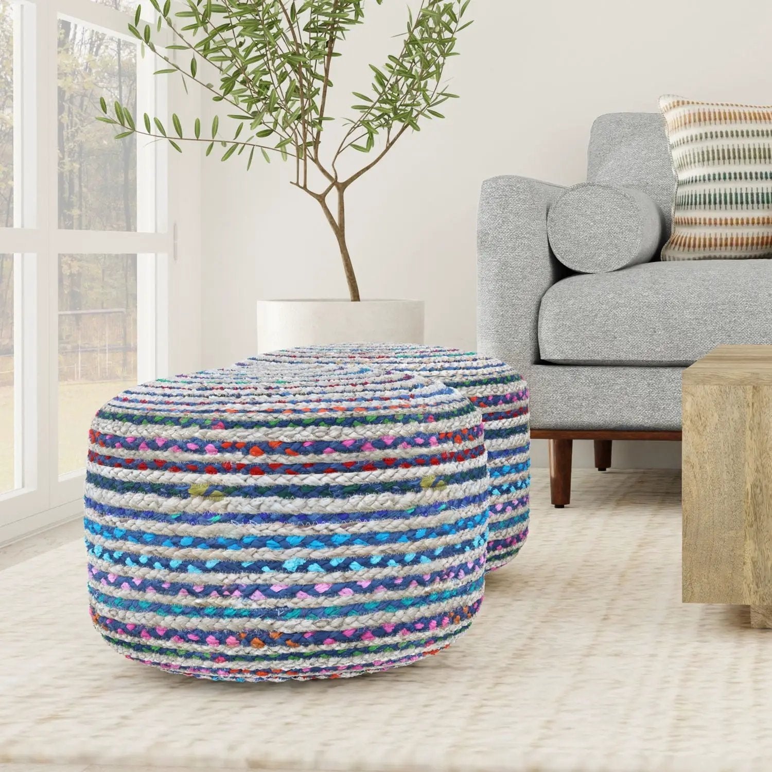 Margo - Handcrafted Round Pouf by Unique Piece Furniture