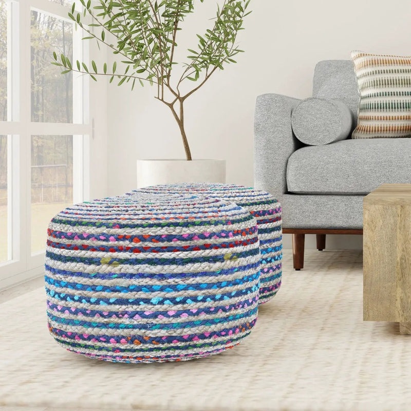 Margo - Handcrafted Round Pouf by HouseOfZazla