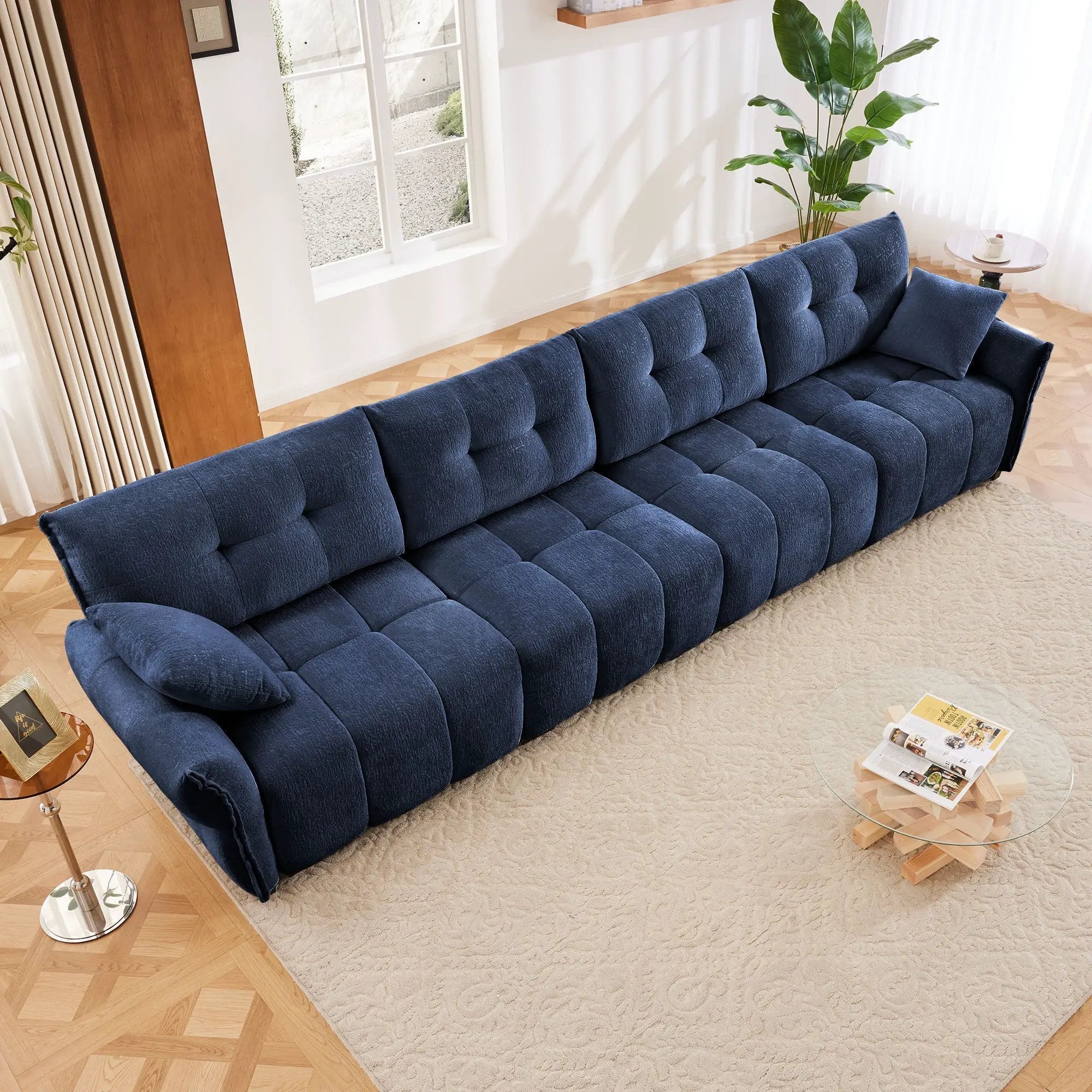 Modern Sofa & Pillows, Textured Cover, High Rebound Cushions by Unique Piece Furniture