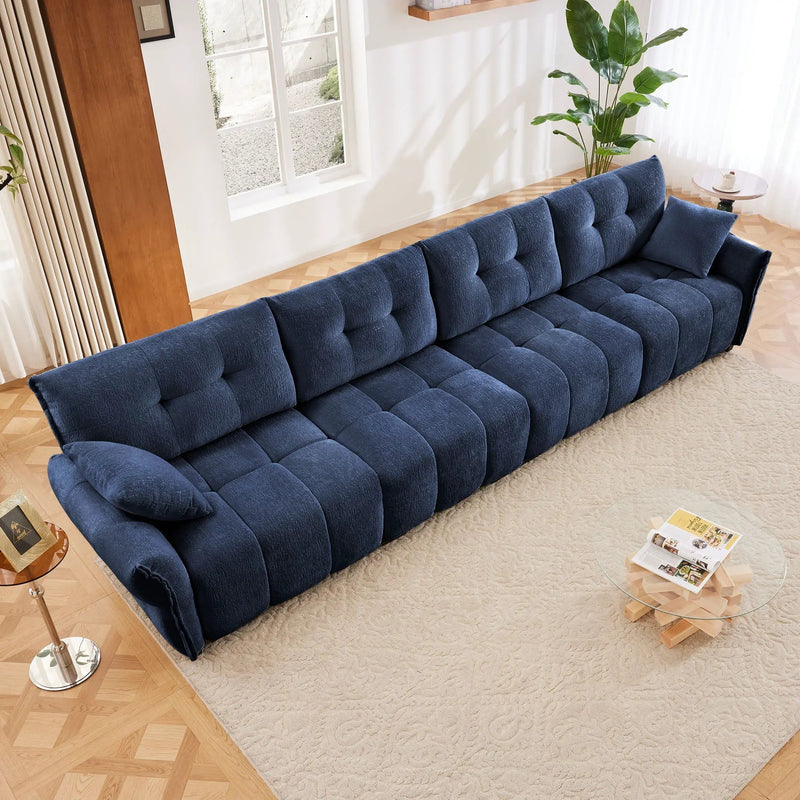 Modern Sofa & Pillows, Textured Cover, High Rebound Cushions by HouseOfZazla