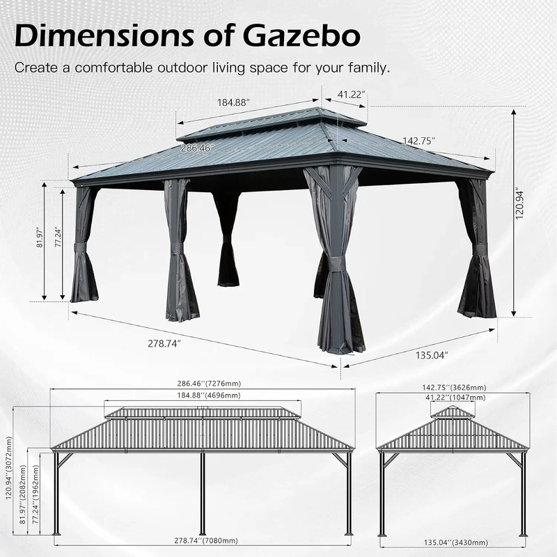 12x24FT Outdoor Gazebo by HouseOfZazla