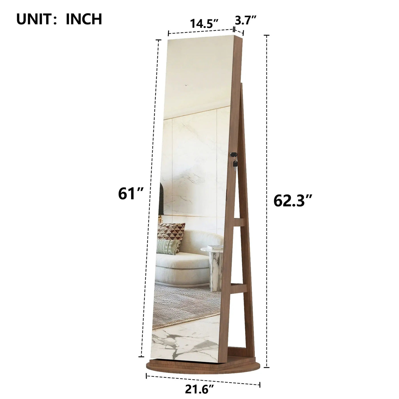 Swivel Jewelry Cabinet With Full Length Mirror by HouseOfZazla