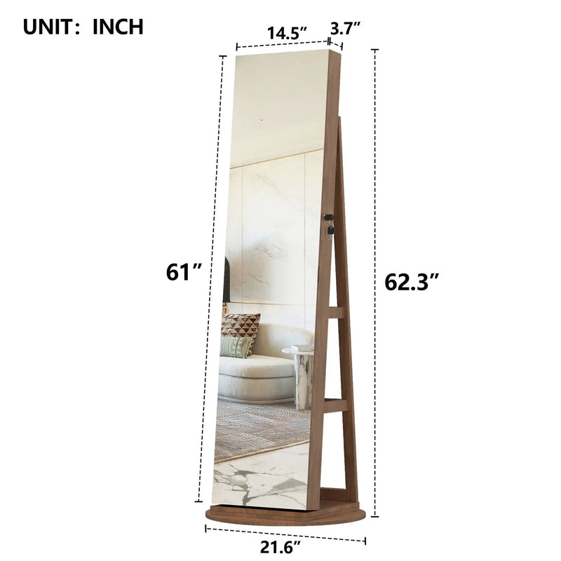 Swivel Jewelry Cabinet With Full Length Mirror by Unique Piece Furniture