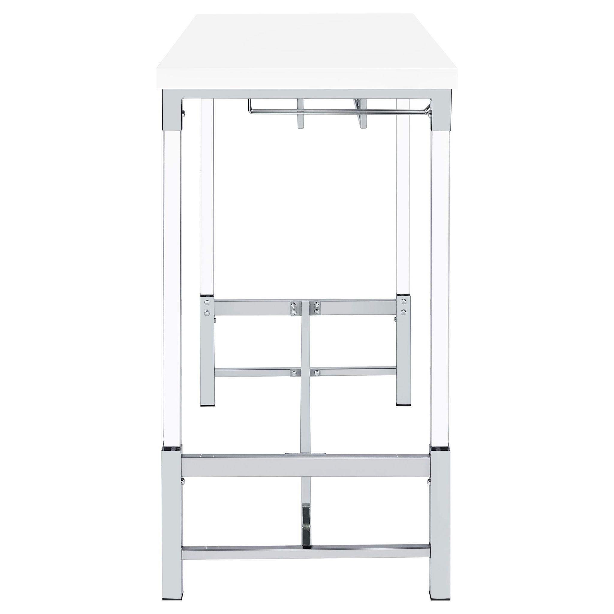 Tonneson - Bar Table With Trestle Base And Wine Storage - White by HouseOfZazla