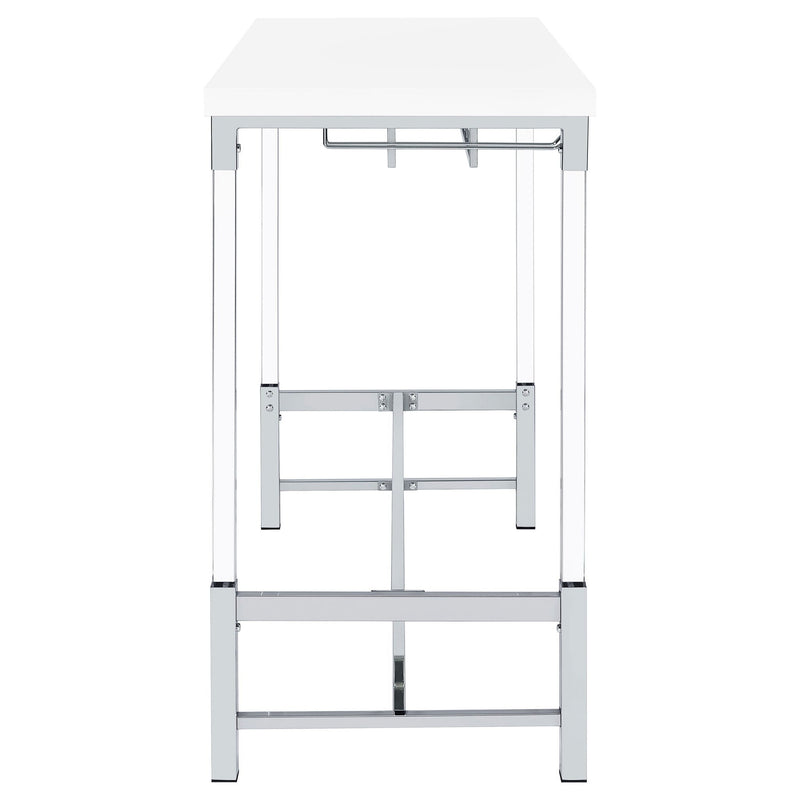 Tonneson - Bar Table With Trestle Base And Wine Storage - White by HouseOfZazla