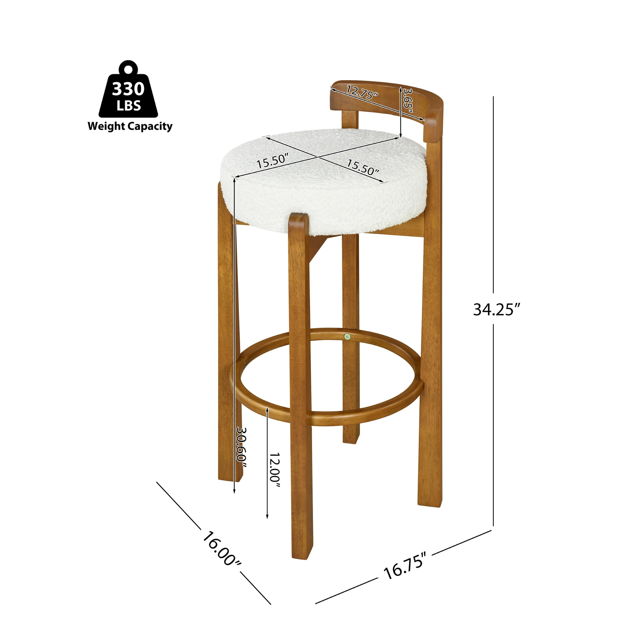 Elise Indoor Wooden Low Back Barstool by HouseOfZazla
