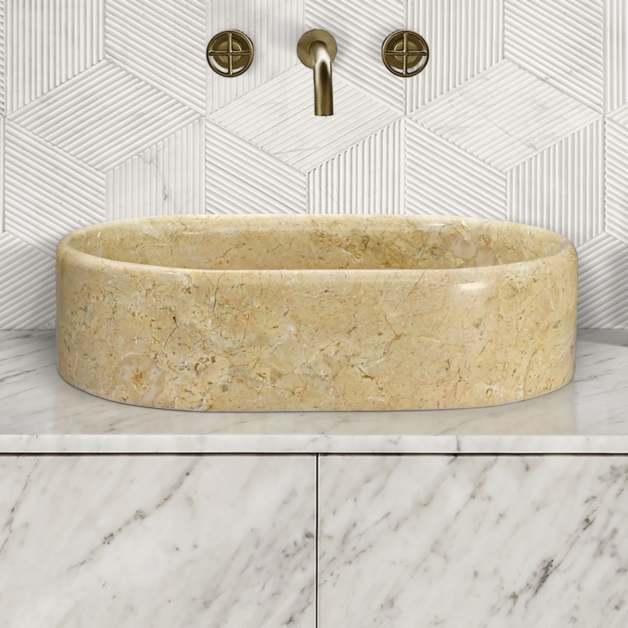 Bathroom Vessel Sink, Semi Polished Surface by HouseOfZazla