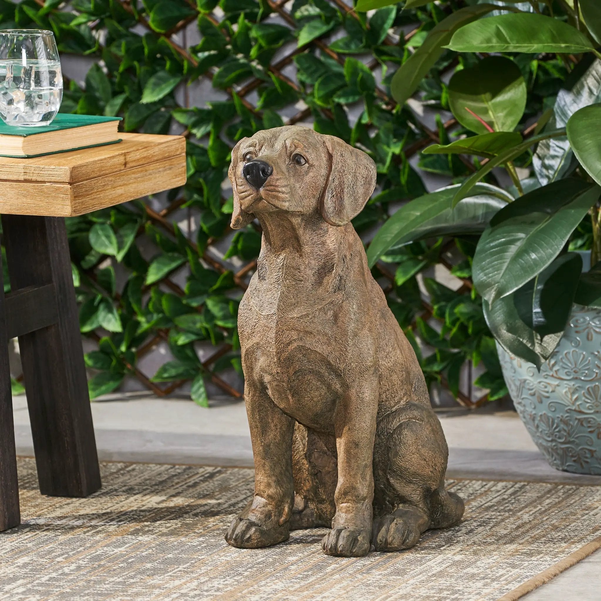 MGO Dog Decor Outdoor Dog Statue - Dark Brown by HouseOfZazla