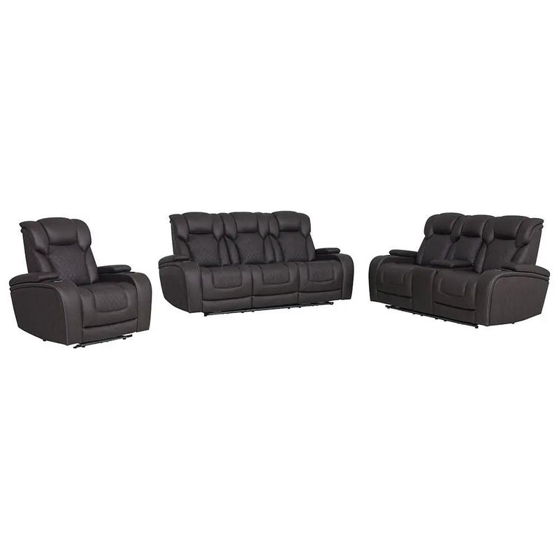 Wendell - Power Motion Sofa With Dropdown Table, Storage, USB & LED - Dark Gray by Unique Piece Furniture