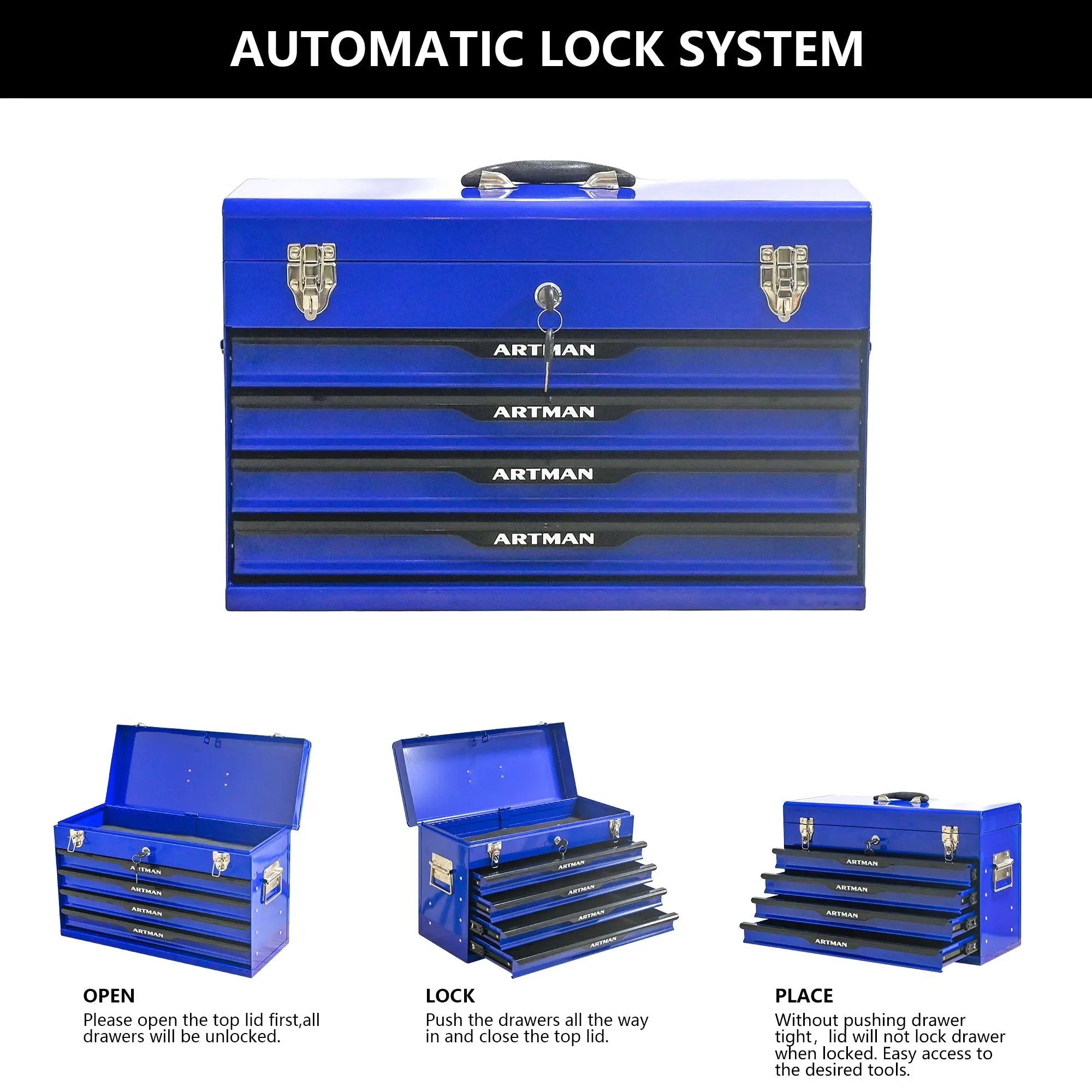 20-inch Steel Portable Tool Box With Drawers by HouseOfZazla