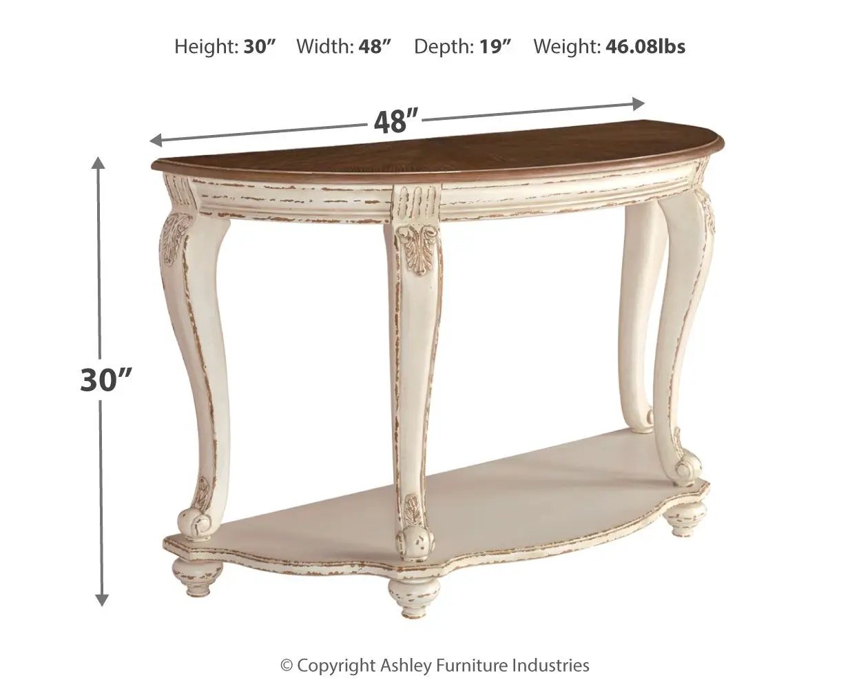 Realyn - Sofa Table - White / Brown by Unique Piece Furniture