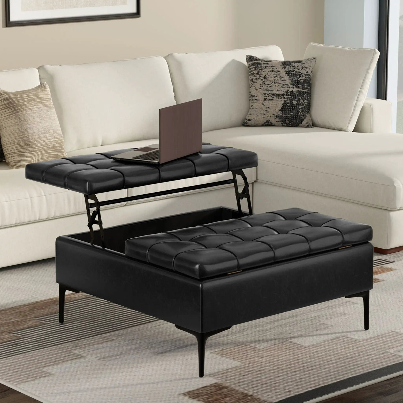 Laura - Lift Top Storage Ottoman by HouseOfZazla