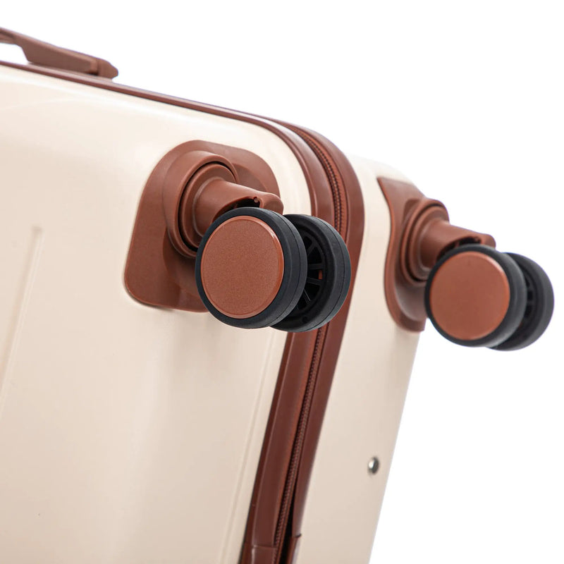 3-Piece ABS Spinner Wheel Luggage Set 20"/24"/28" Beige by HouseOfZazla