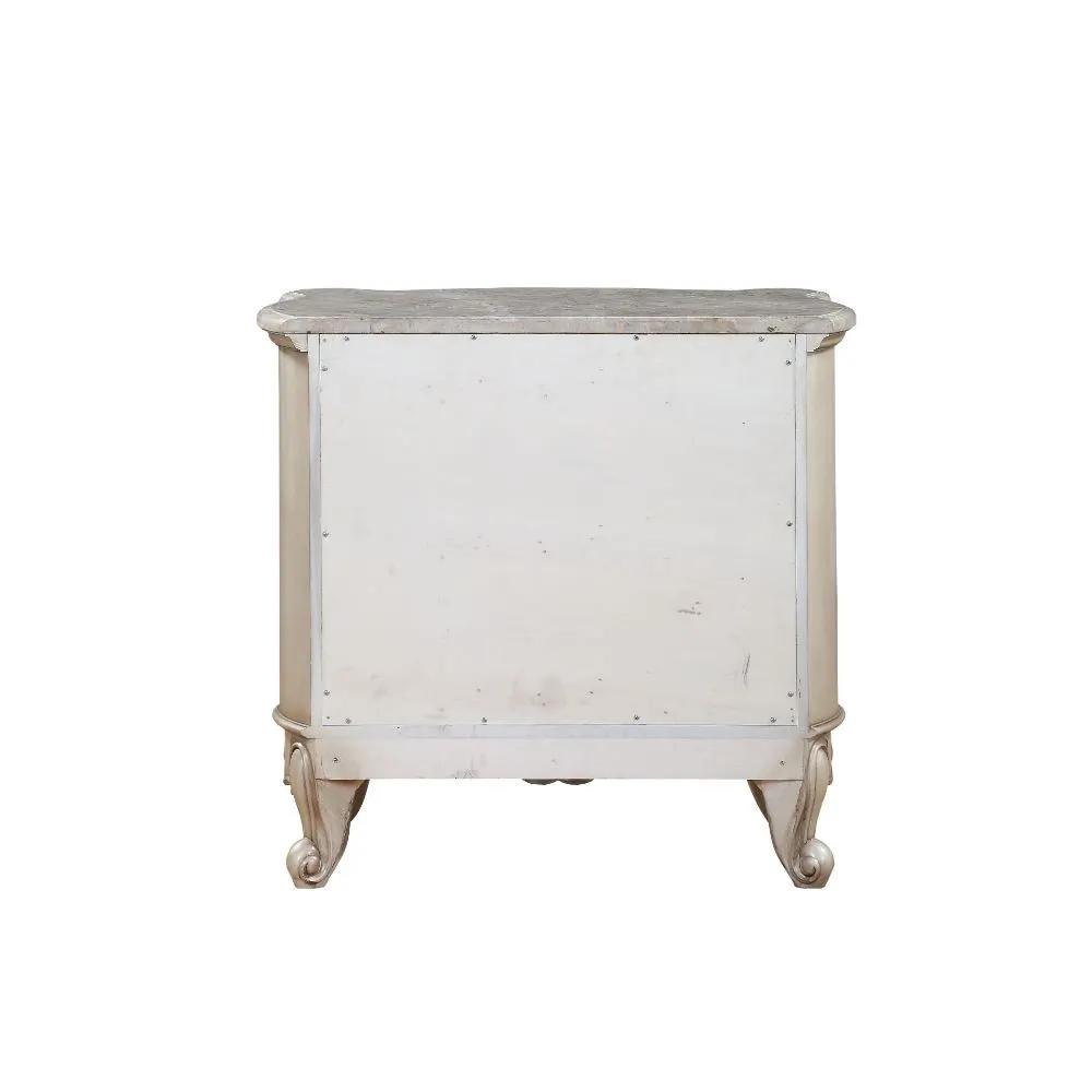 Gorsedd - Nightstand With Marble Top - Marble Top & Golden Ivory by Unique Piece Furniture