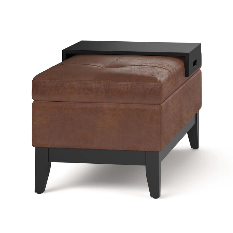Oregon - Contemporary Storage Ottoman Bench With Tray by HouseOfZazla