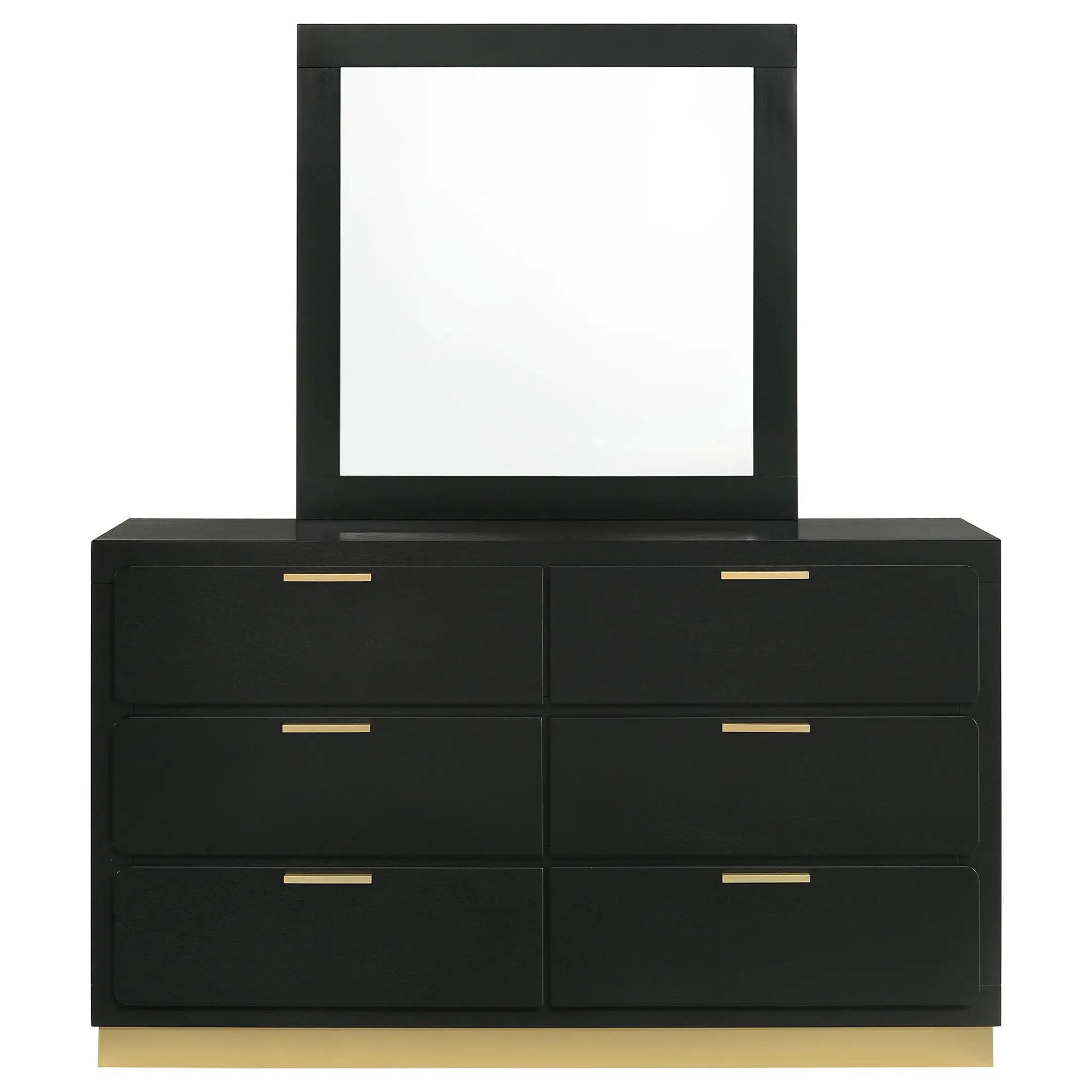 Caraway 6-drawer Dresser with Mirror Black by Unique Piece Furniture