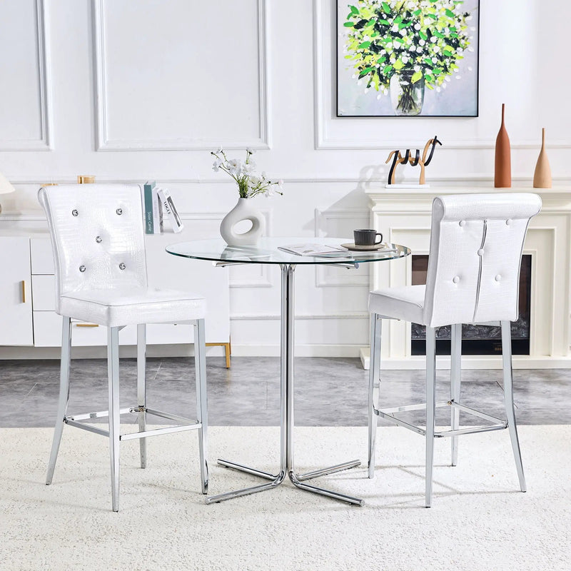 Bar Chairs & Crystal Clasp Design (Set of 2) by Unique Piece Furniture