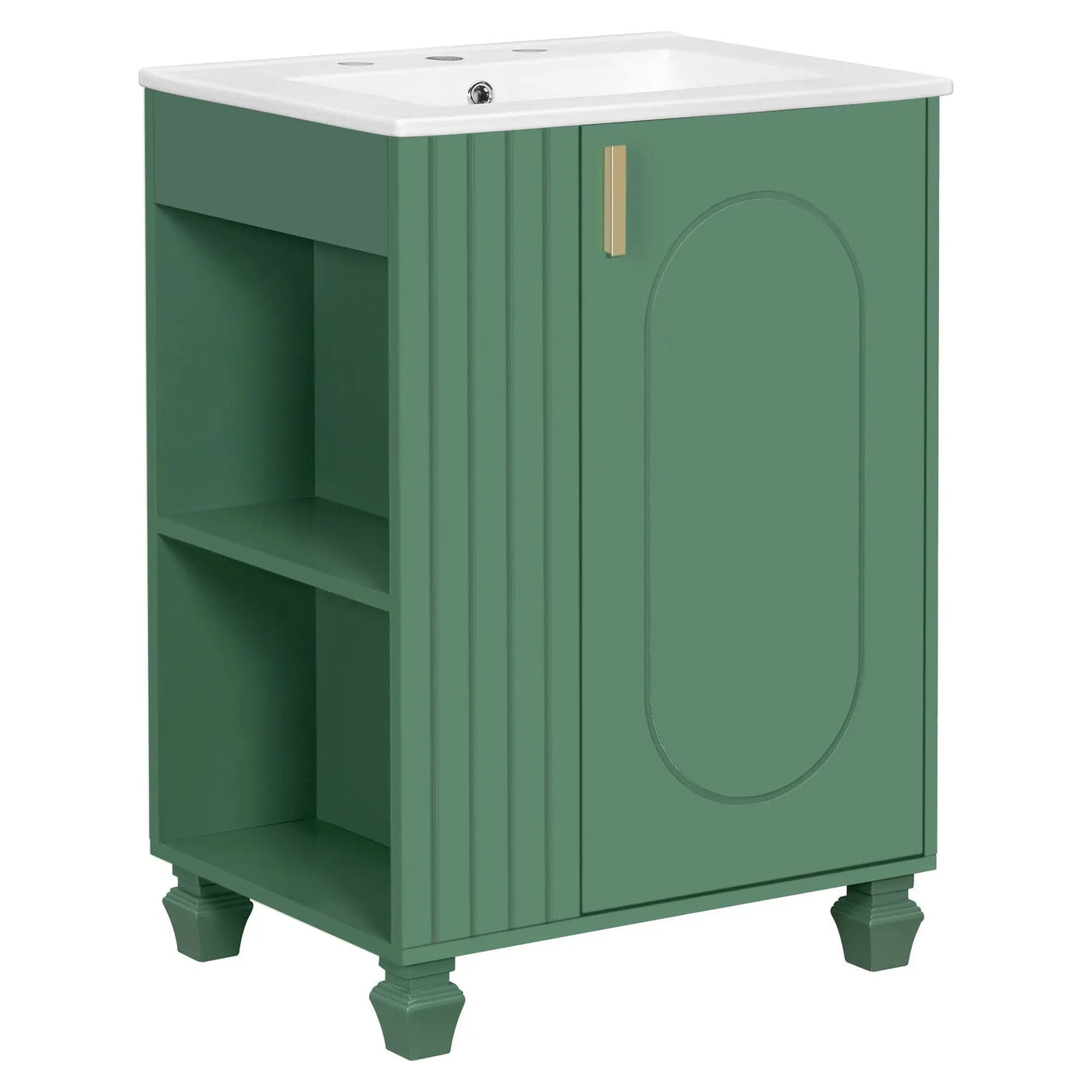 Classic Retro Bathroom Vanity With Sink, Door Shelf, Side Open Storage Frame by HouseOfZazla