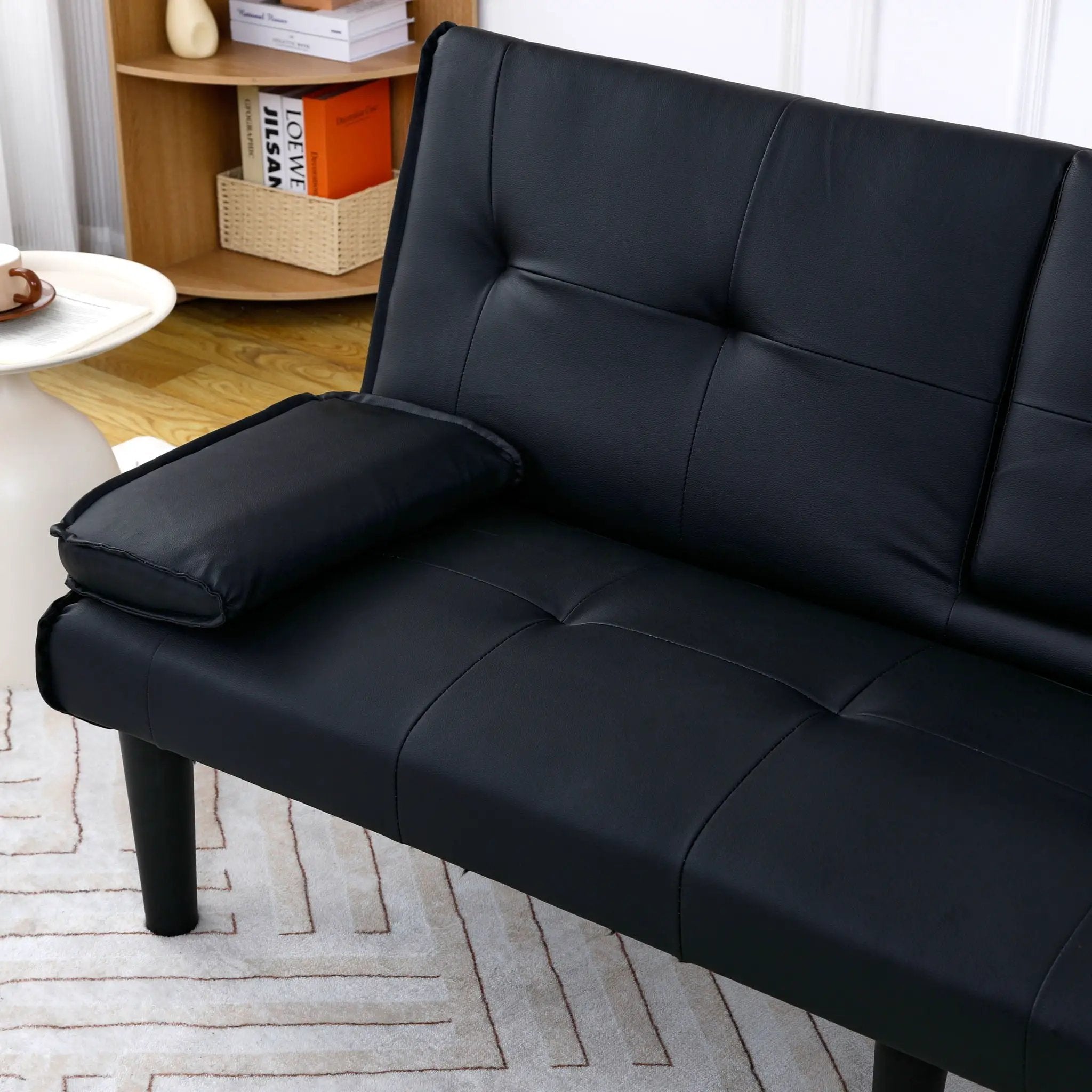 Sofa Bed With Foldable Design And Cup Holder by HouseOfZazla