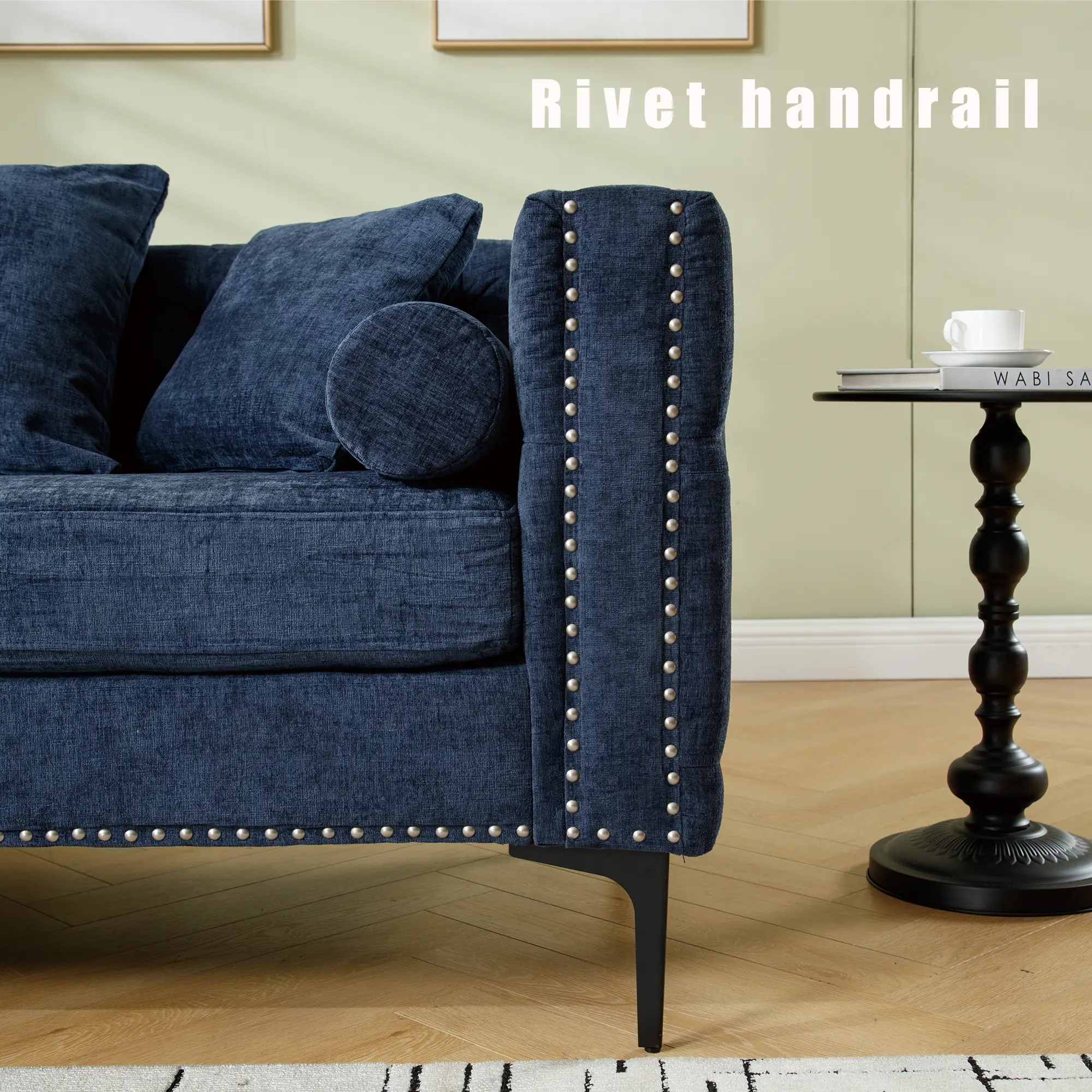 L Shaped Sectional Convertible Sofa with Storage Ottoman and Modern Tufted style by BLAKHOM