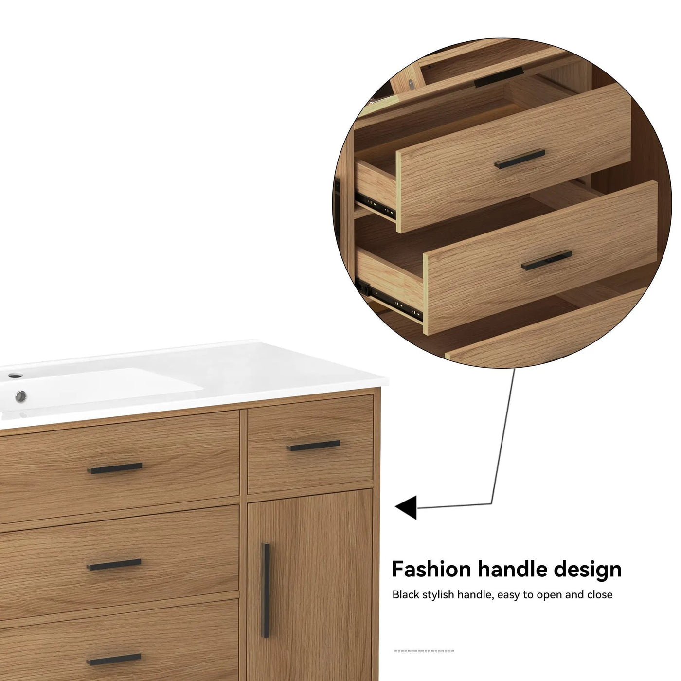 Bathroom Vanity With Abundant Storage 2 Soft Close Doors And 6 Drawers by HouseOfZazla