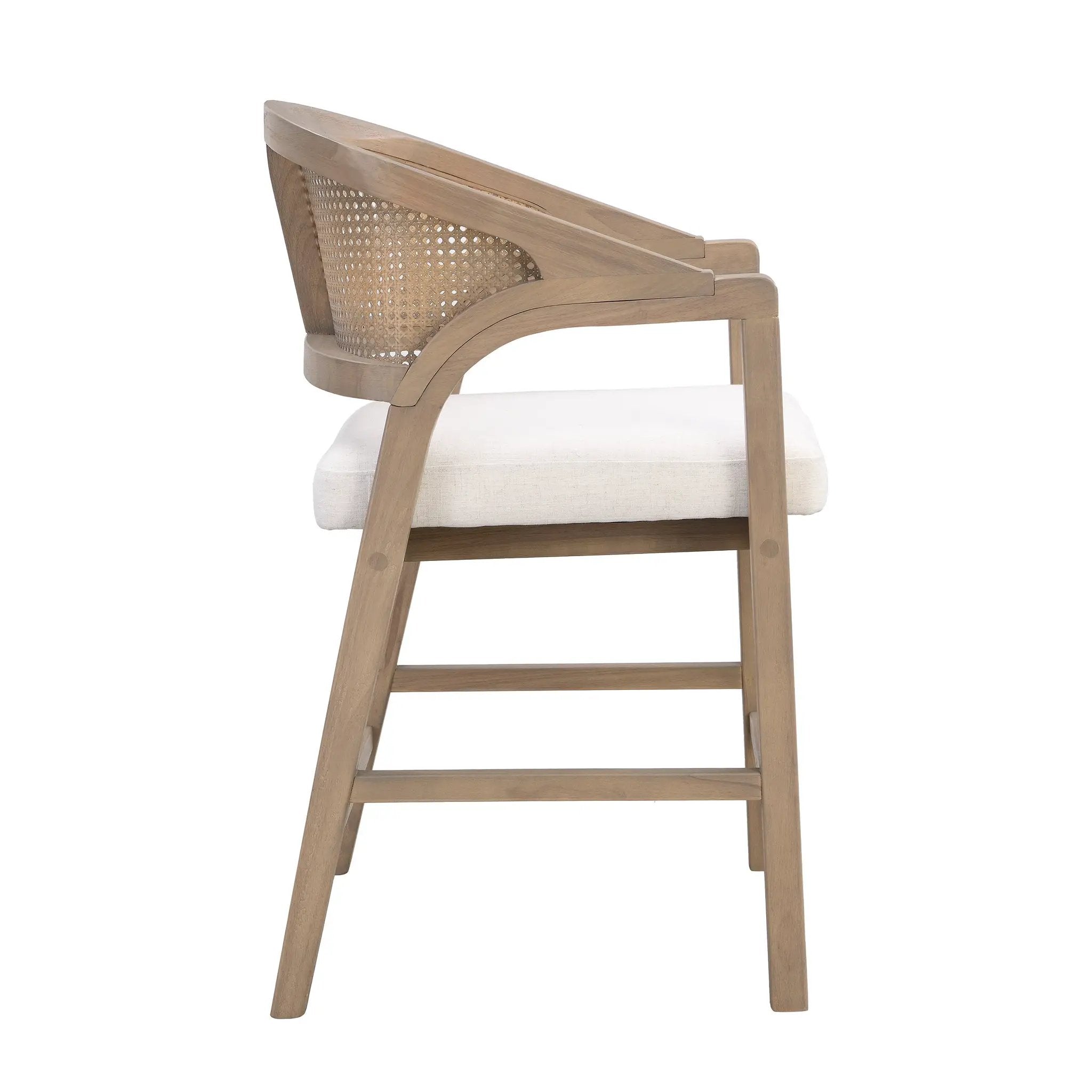 Wooden Frame Counter Stool with Rattan Back - Set of 2 by HouseOfZazla