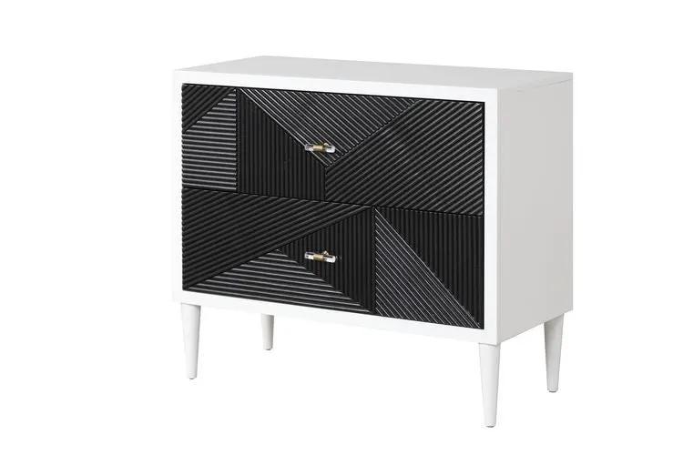 Dubni - Accent Table - White & Black by Unique Piece Furniture