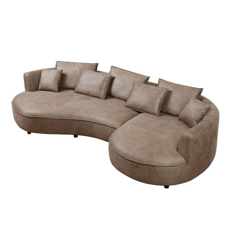 128.74 Inch Modern Sectional Curved Sofa Couch by HouseOfZazla