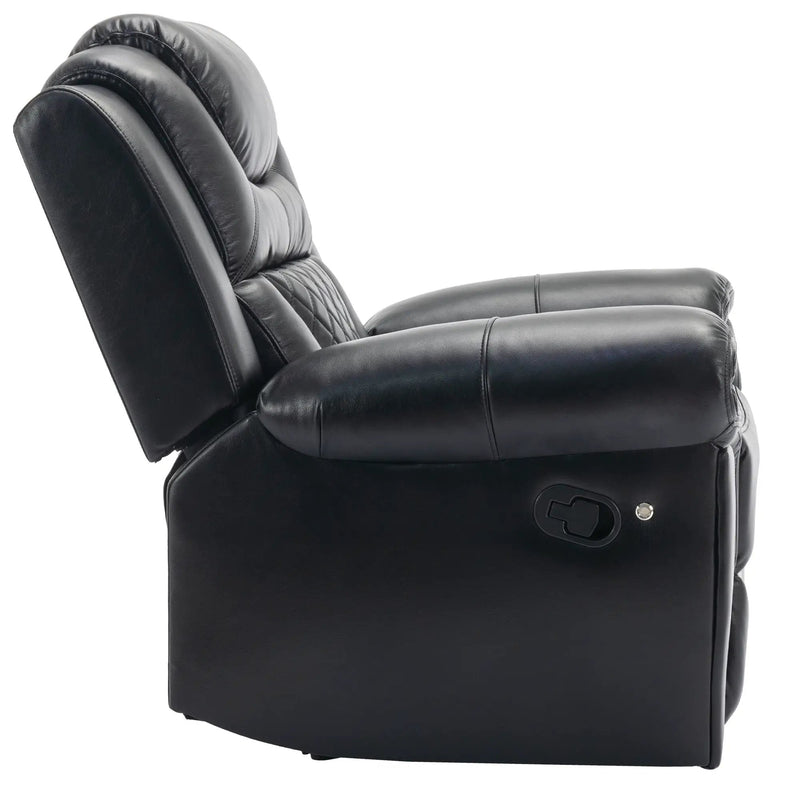 Home Theater Seating Manual Recliner Chair, Led Light Strip For Living Room - Black by HouseOfZazla