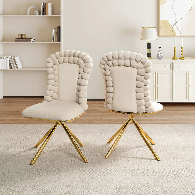 Upholstered Swivel Dining Chairs (Set of 2) by HouseOfZazla