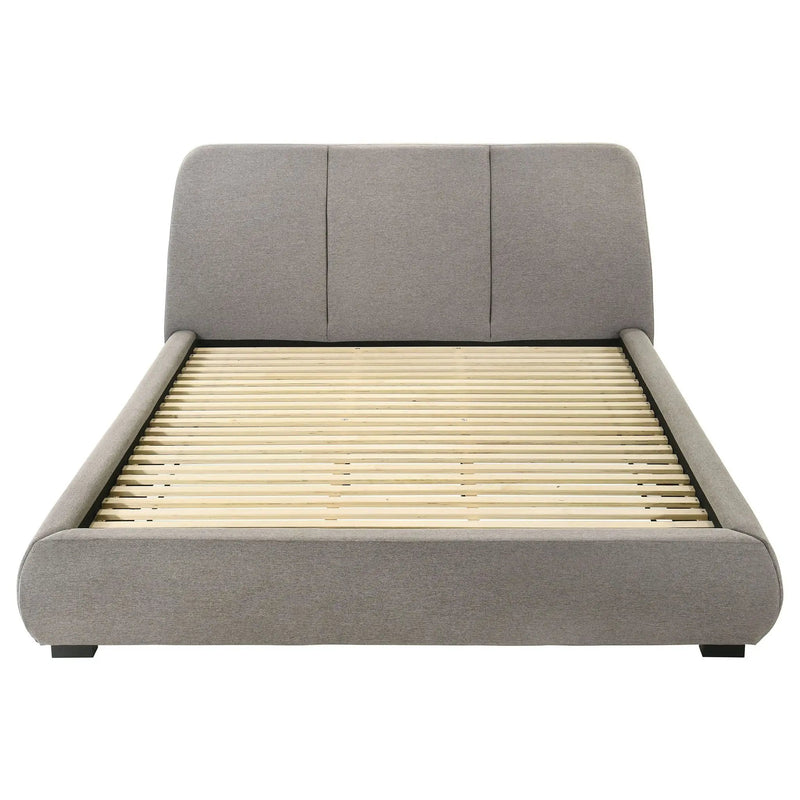 Mokena 46-inch Upholstered Eastern King Platform Bed Taupe by Unique Piece Furniture