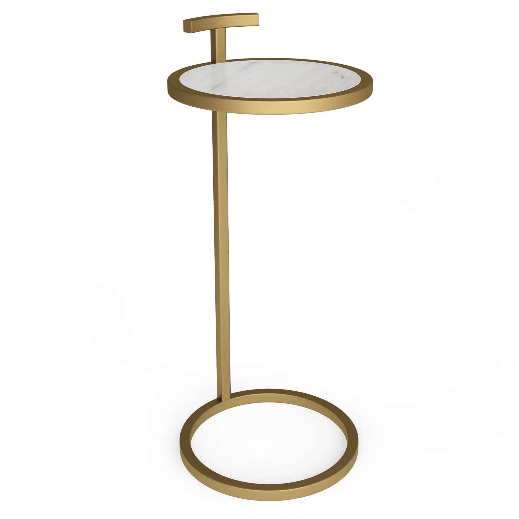 Brook - C Side Table - White / Gold by Unique Piece Furniture