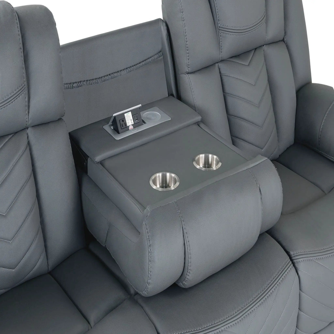 Raize - Power Living Room Set With Storage Console And Cup Holders by Unique Piece Furniture