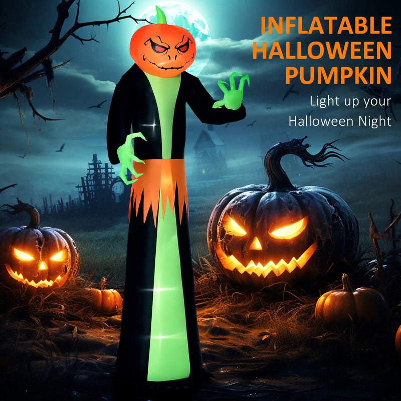 Halloween Inflatable Outdoor Decorations Pumpkin Head Ghost by HouseOfZazla