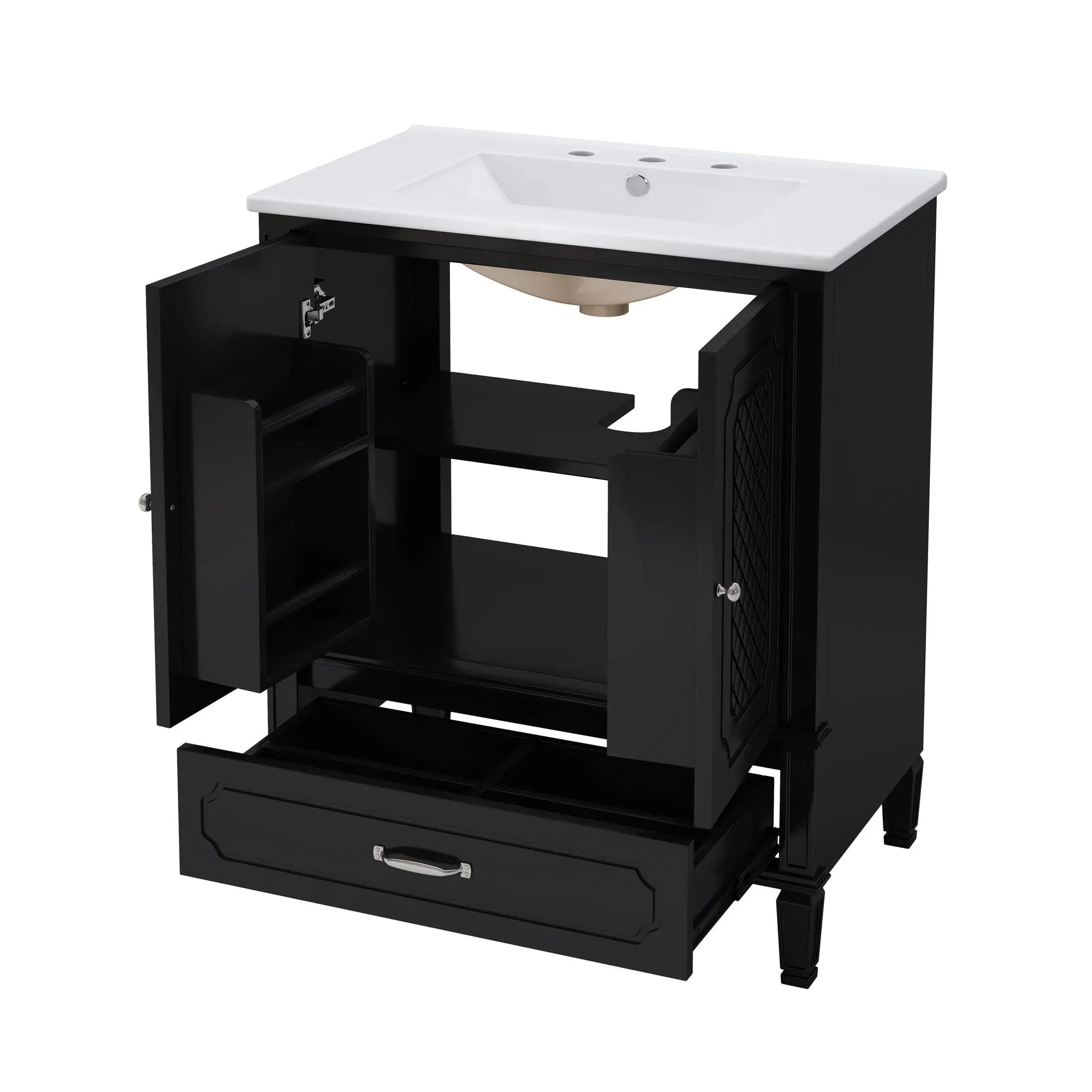 Bathroom Vanity With Sink, Soft Closing Door, Multi Functional Storage by HouseOfZazla