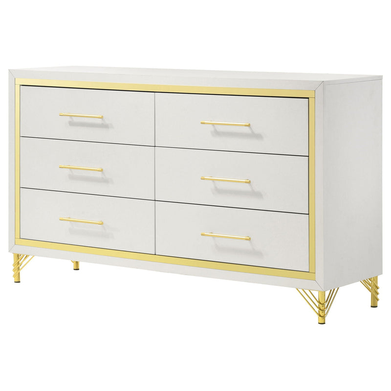 Chesney - 6 Drawer Bedroom Dresser - White by HouseOfZazla
