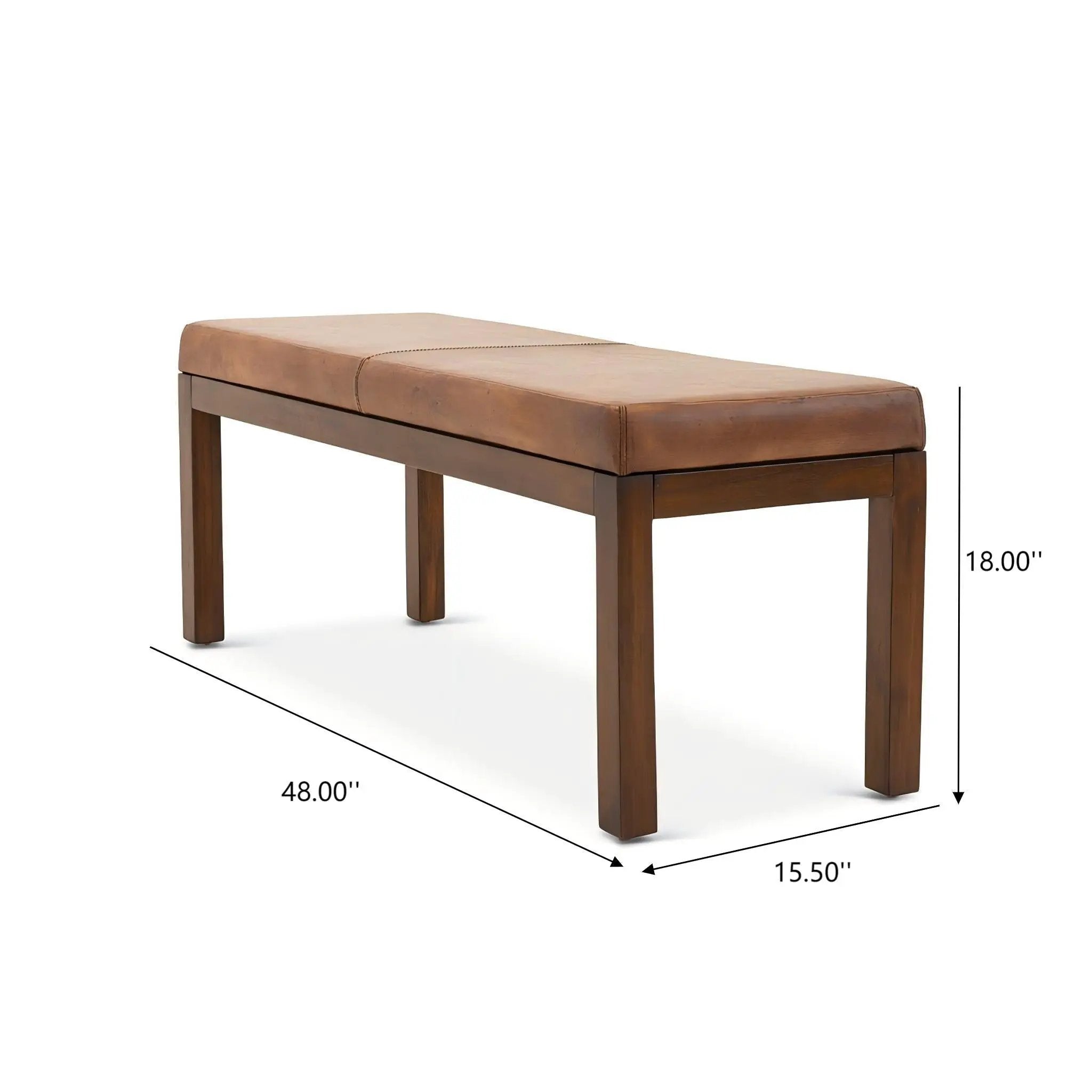 Austin - Bench With Lines - Antique Brown / Brown / Rustic / Tan by Unique Piece Furniture