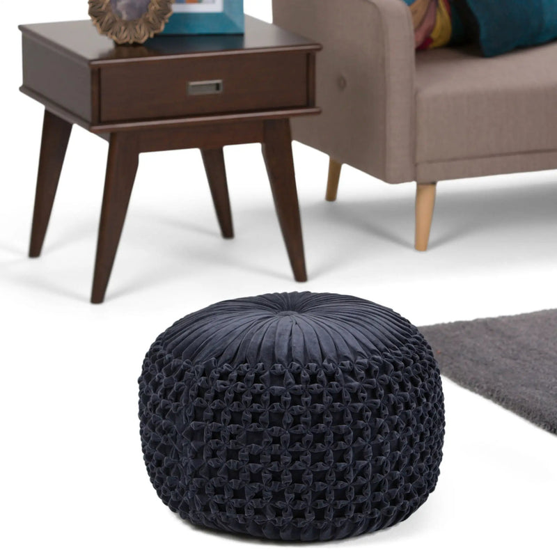 Renee - Handcrafted Round Pouf by HouseOfZazla
