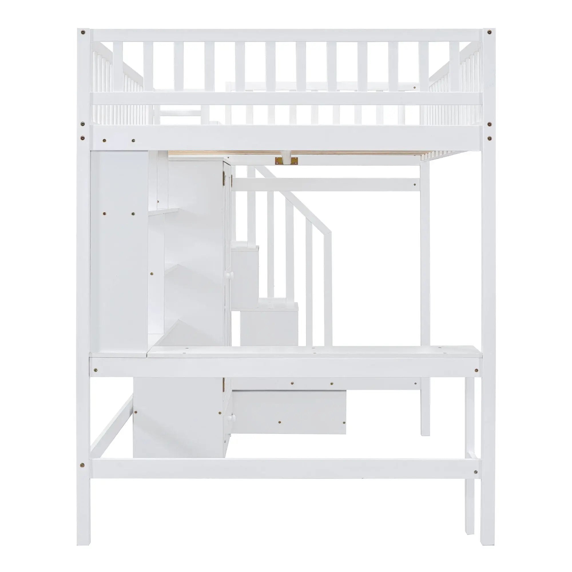 Loft Bed With Bookshelf, Drawers, Desk, And Wardrobe by HouseOfZazla