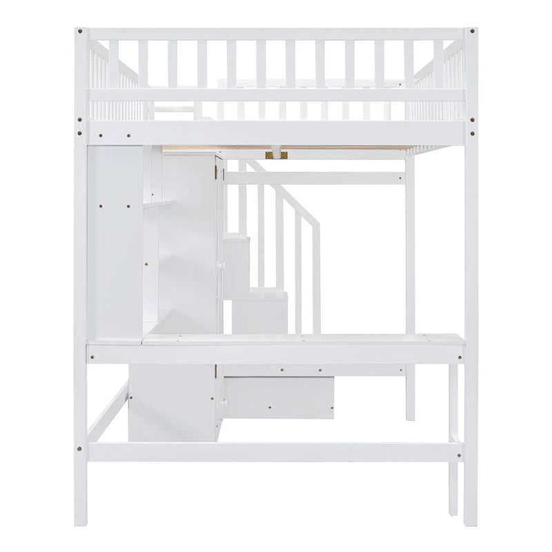 Loft Bed With Bookshelf, Drawers, Desk, And Wardrobe by HouseOfZazla