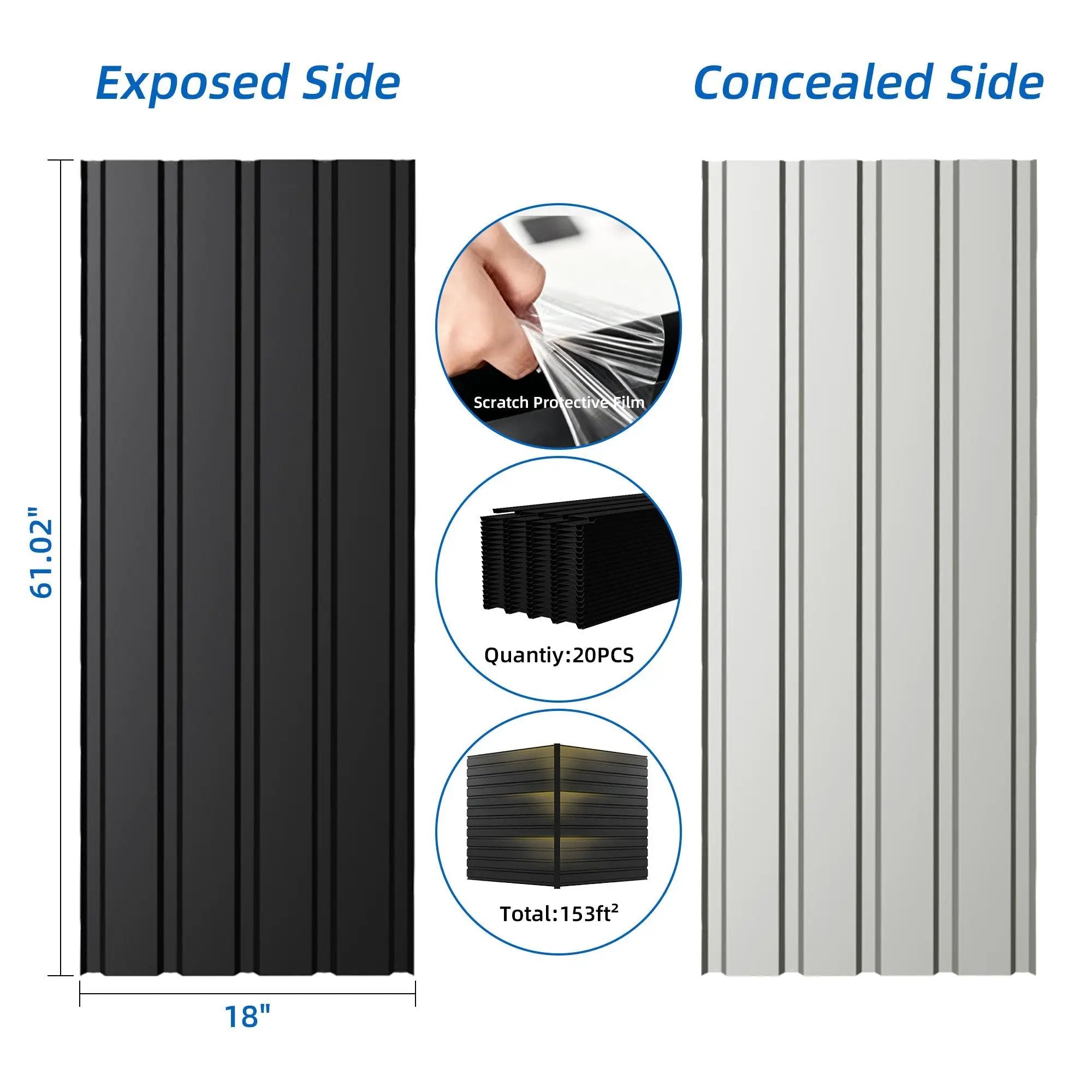 Metal Roof Panel Length 61IN Galvanized Roof Panels by HouseOfZazla