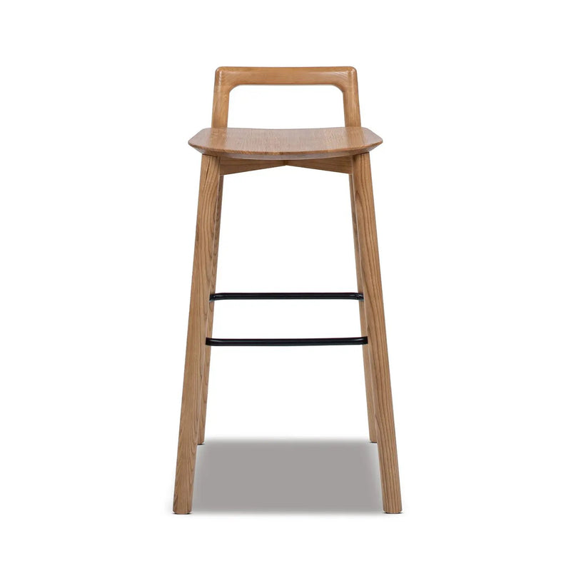 Sven 30" Modern Minimalist Low Back Wood Barstool by HouseOfZazla