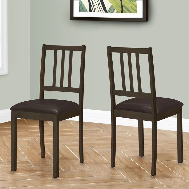 Dining Chair, Side, Upholstered For Dining Room, Transitional (Set of 2) - Brown by Unique Piece Furniture