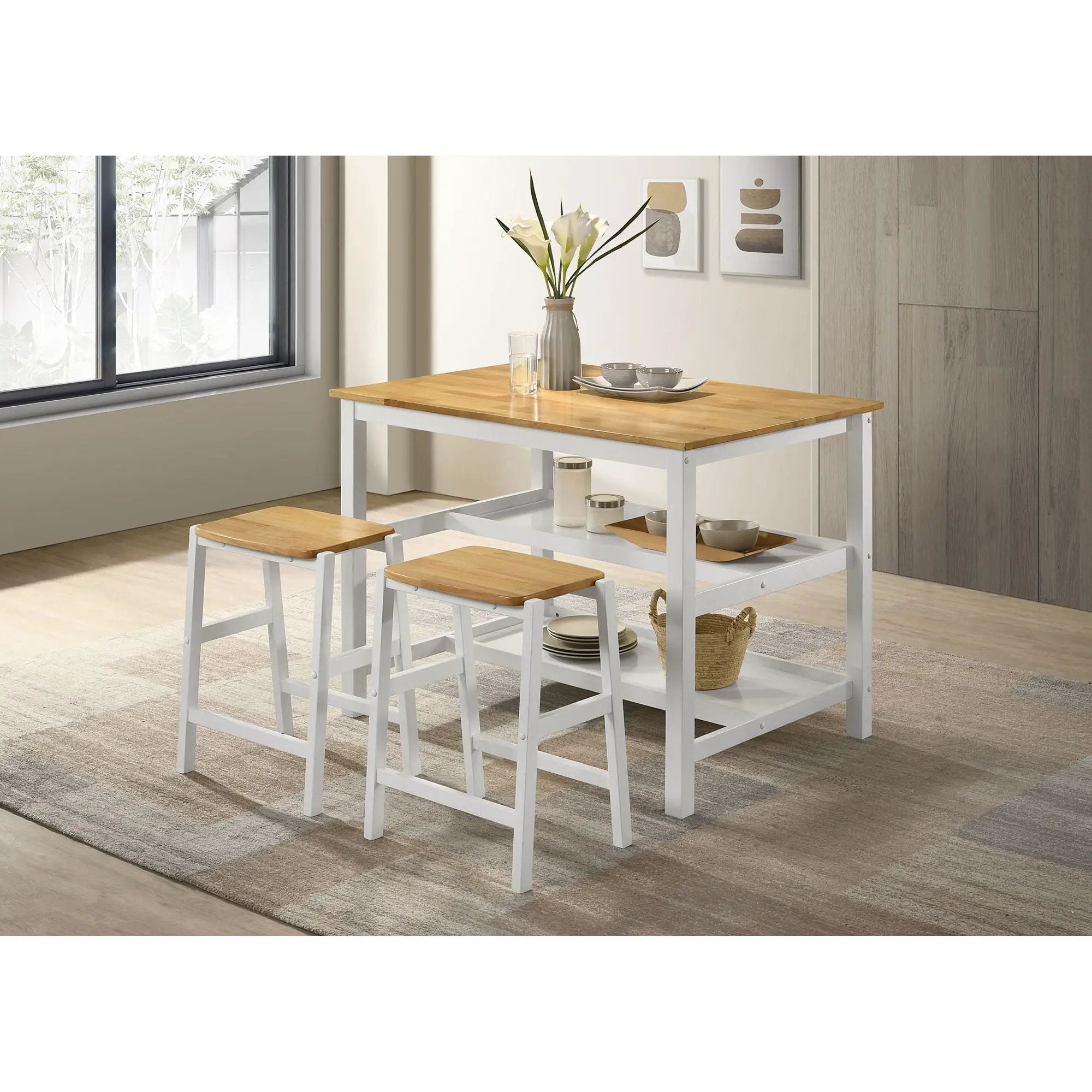 Cowichan - Backless Counter Stool (Set of 2) - White by HouseOfZazla